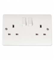 Click Scolmore CMA036 2-gang Double Pole 13a Socket Outlet Swi